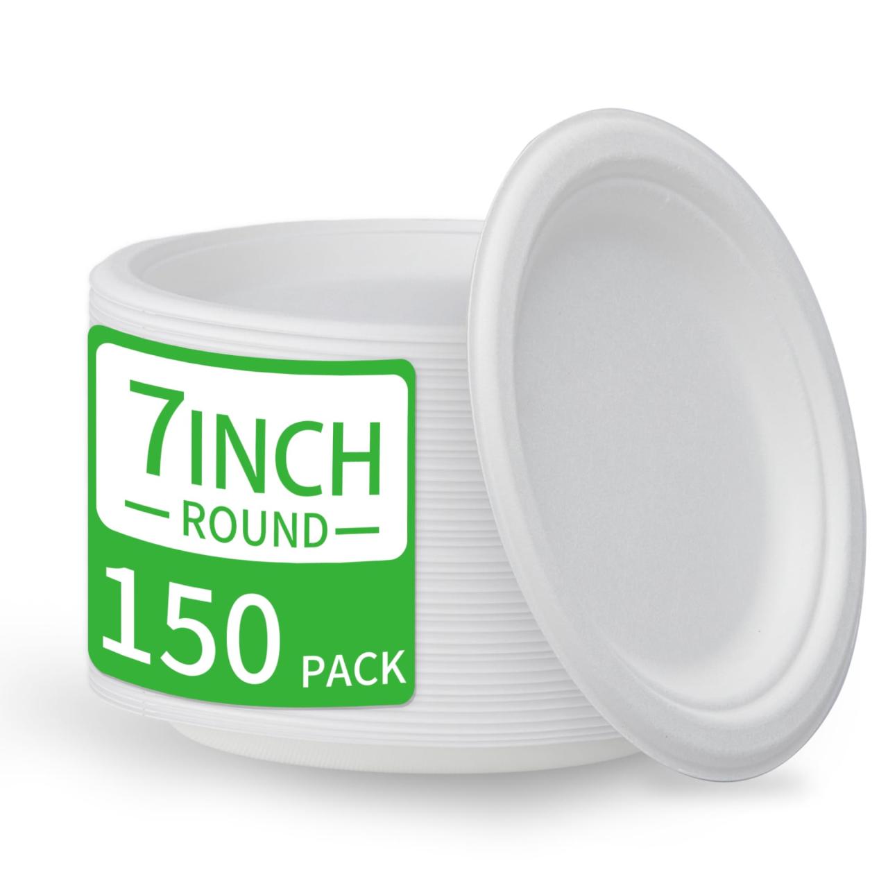 FRUTLE Paper Plates 7 Inch Heavy Duty, Disposable Paper Plates